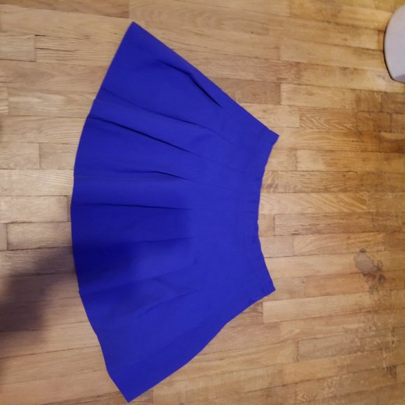 Vintage Blue Pleated School Girl Skater Mini Skirt - Picture 4 of 10